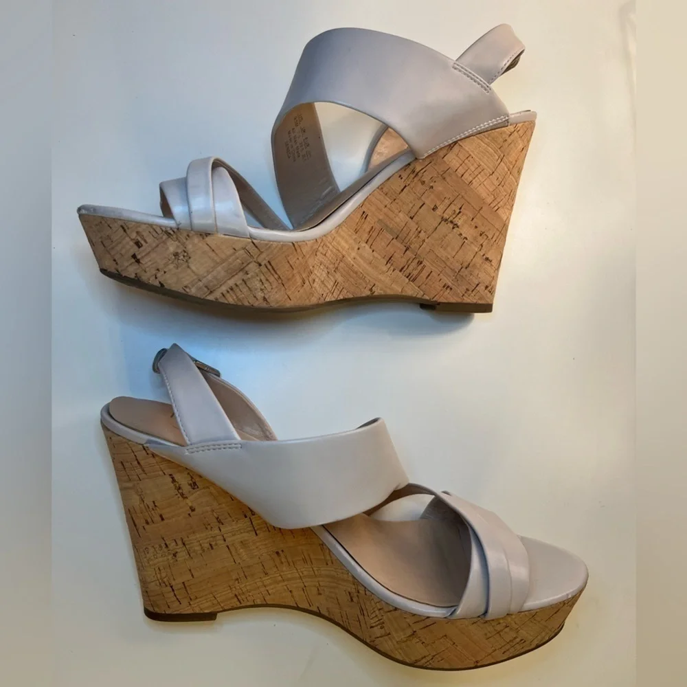 Franco Sarto Seneca Wedge Cork Heeled Sandal Slingback